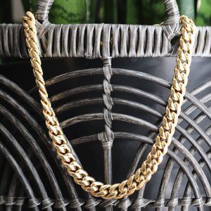 18K Gold Plated Chunky Cuban Chain Necklace - Product Sample
